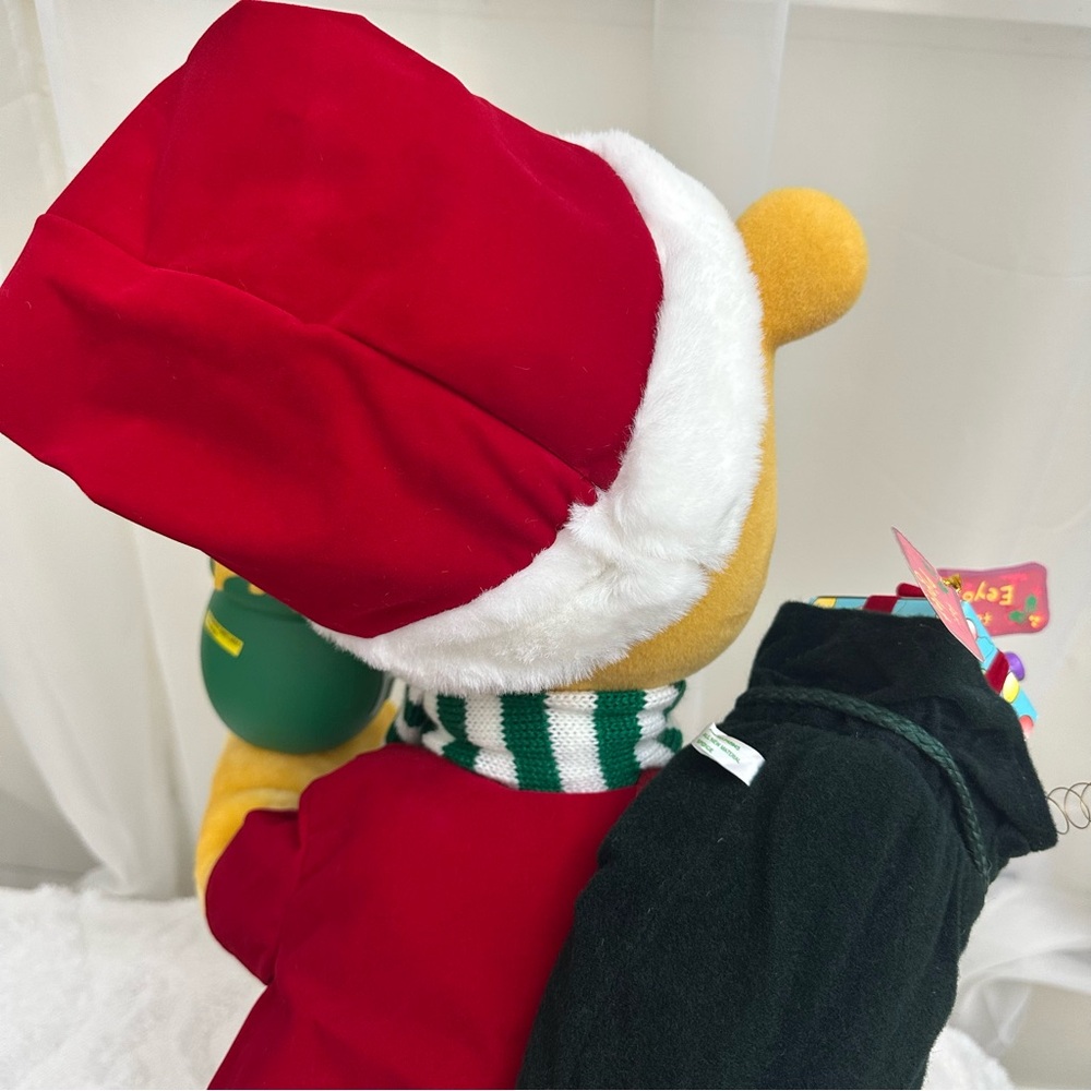 Winnie the Pooh Christmas Plush with Scarf and Honey Pot Collector Animated - Picture 11 of 16